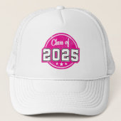 Klasse van 2025 Roze  Badge Trucker Pet (Voorkant)