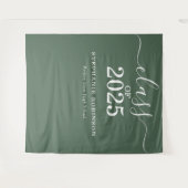 Klasse van 2025 Sage Green Afstuderen Achtergrond  Wandkleed (Voorkant (horizontaal))