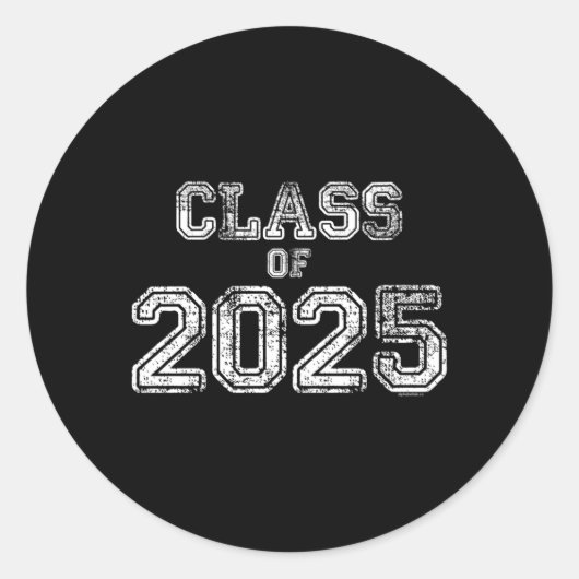 Klasse van 2025 Senior 2025 Afstuderen School Spir Ronde Sticker (Voorkant)