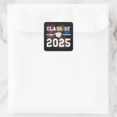 Klasse van 2025 senior jaar vierkante sticker (Tas)
