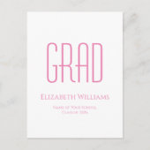 Klasse van 2025 Simple Pink Typography Afstuderen Aankondigingskaart (Voorkant)