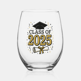 Klasse van 2025 Stemless Wine Glass Wijnglas Zonder Voet