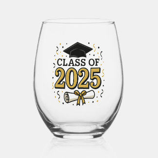 Klasse van 2025 Stemless Wine Glass Wijnglas Zonder Voet