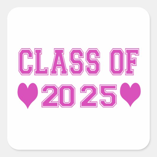 Klasse van 2025 vierkante sticker (Voorkant)