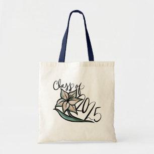 Klasse van 2025 White Lily Green Style Tote Bag