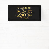 Klasse van 2025 Zwart & Goud Spandoek (Insitu)