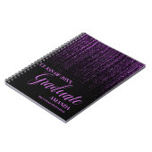 Klasse van 2025 Zwart Paarse Glitter Afstuderen Gi Notitieboek (Linkerzijde)