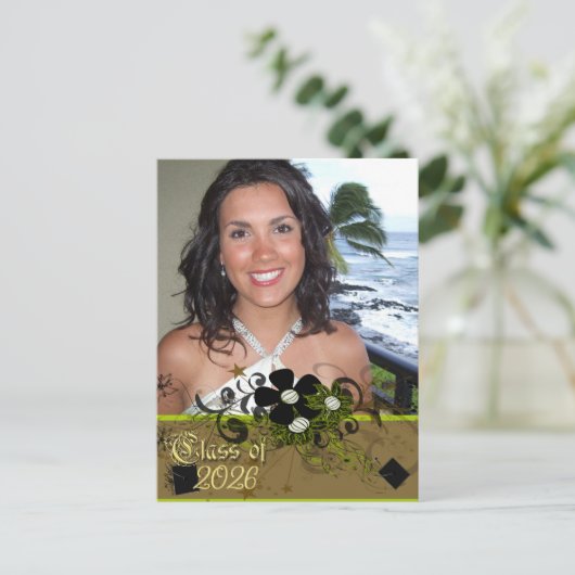 Klasse van 2026 Afstuderen Open Huis Uitnodiging Briefkaart (Staand voorkant)