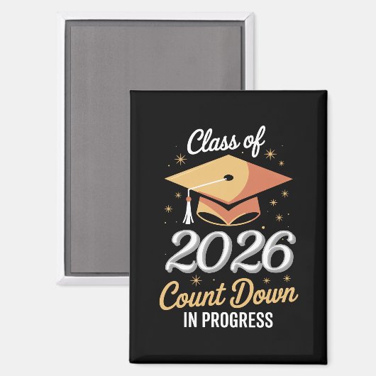 Klasse van 2026 aftellen in uitvoering gepersonali magneet (Voorkant / Achterkant)