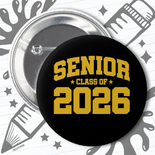 Klasse van 2026 High School Afstuderen Senior 2026 Ronde Button 5,7 Cm