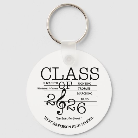 Klasse van 2026 Marching Band Afstuderen Sleutelhanger (Voorkant)