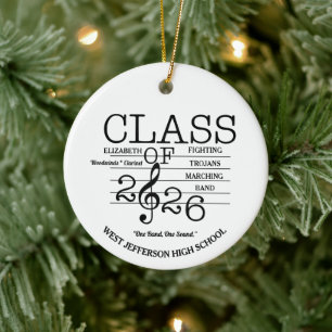 Klasse van 2026 Marching Band Muziek Keramisch Ornament