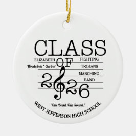 Klasse van 2026 Marching Band Muziek Keramisch Ornament