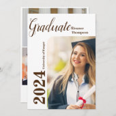 Klasse van 2026 Modern Photo Afstuderen Invitation Kaart (Voorkant / Achterkant)