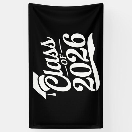 Klasse van 2026 Trots Afstuderen Afstuderen Spandoek (Verticaal)
