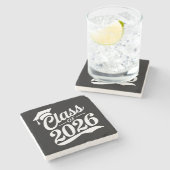 Klasse van 2026 Trots Afstuderen Afstuderen Stenen Onderzetter (Zijkant)