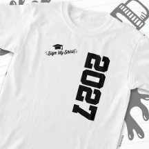 Klasse van 2027 Afstuderen Sign Mijn Shirt Senior
