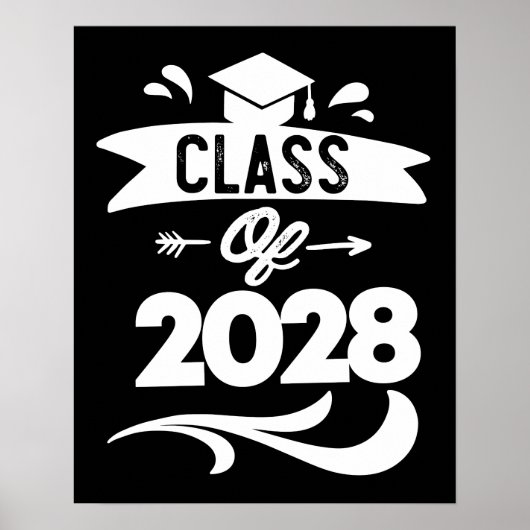 Klasse van 2028 TShirt senior Afstuderen 2028 Poster (Voorkant)
