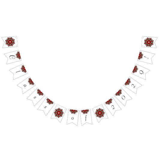 Klasse van 2029! Mandala in rood Vlaggetjes (Alle)