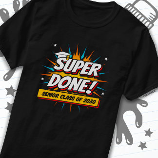Klasse van 2030 Afstuderen Super Comic Senior 2030 T-shirt
