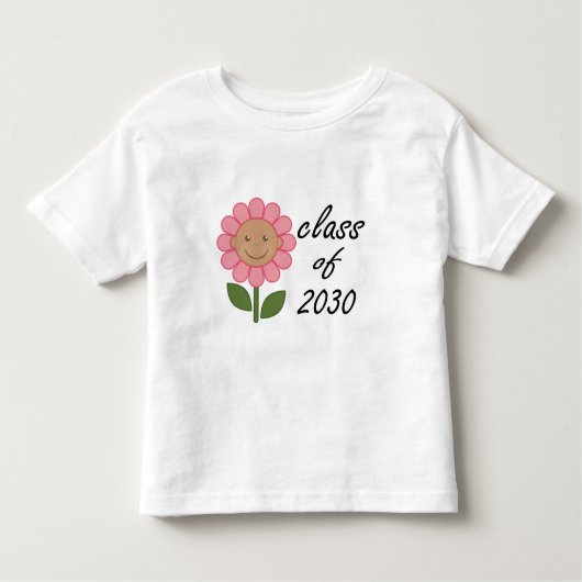 Klasse van 2030 Roze Daisy Kinder Shirts (Voorkant)