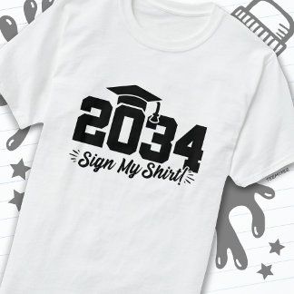 Klasse van 2034 Afstuderen Sign Mijn Shirt Senior