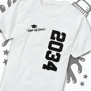 Klasse van 2034 Afstuderen Sign Mijn Shirt Senior