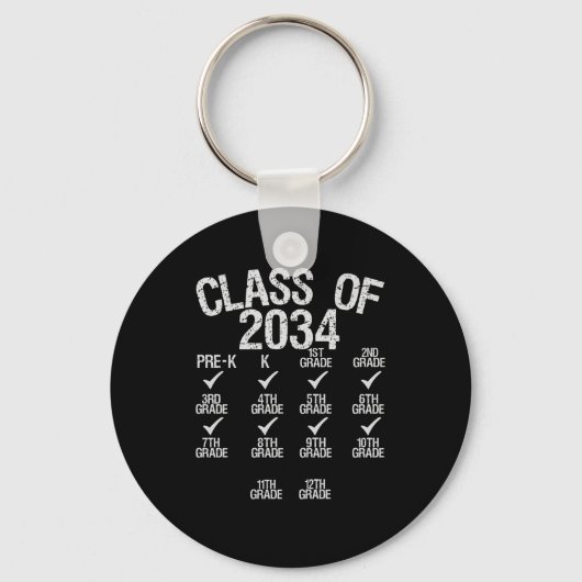 Klasse van 2034 Groei met Afstuderen 6e graad Sleutelhanger (Voorkant)