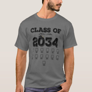 Klasse van 2034 groeien met mij op de eerste dag v t-shirt
