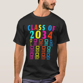 Klasse van 2034 Grow With Me Checklist Afstuderen  T-shirt
