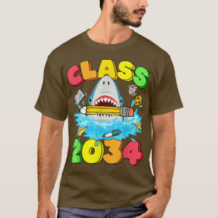 Klasse van 2034 Shark Grow with Me Afstuderen Kind T-shirt
