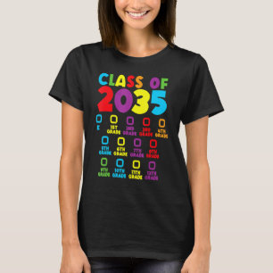 Klasse van 2035 Groei met me checklist Kindergarte T-shirt