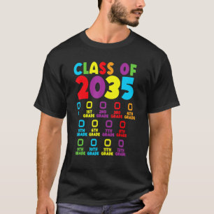 Klasse van 2035 Groei met me checklist Kindergarte T-shirt