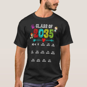 Klasse van 2035 groeien met handafdruk voor 12e G T-shirt