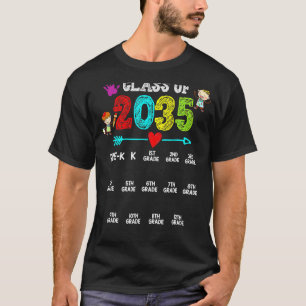 Klasse van 2035 groeien met handafdruk voor 12e G T-shirt