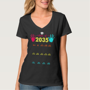 Klasse van 2035 groeien met handafdruk voor 12e G T-shirt