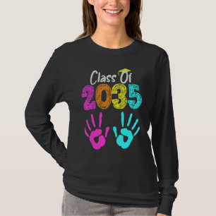 Klasse van 2035 groeien met handafdruk voor K 12e T-shirt