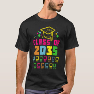 Klasse van 2035 Handprint Grow with Me Kindergarte T-shirt