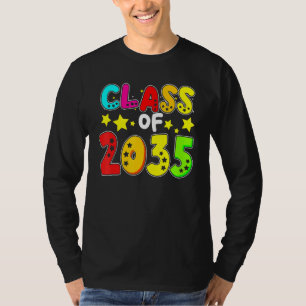 Klasse van 2035 Kind handafdruk terug groeien met T-shirt
