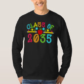 Klasse van 2035 Kindergarten voor Afstuderen vóór T-shirt (Voorkant)