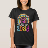 Klasse van 2035 Rainbow Pre K Kleuterschool Gradua T-shirt (Voorkant)