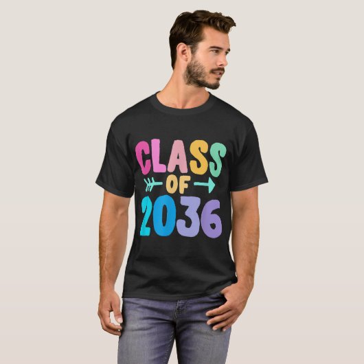 Klasse van 2036 Afstuderen groeit met mij T-shirt (Voorkant volledig)