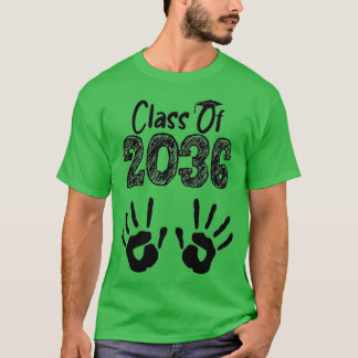 Klasse van 2036 groeien met handdruk op de achterk t-shirt