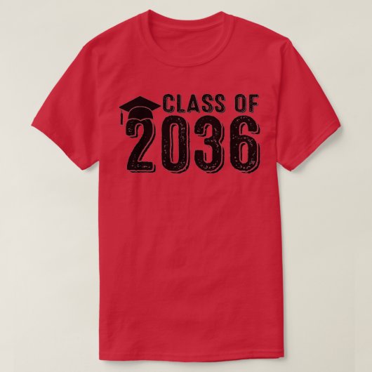 Klasse van 2036 groeien met mij Afstuderen dag van T-shirt (Design voorkant)
