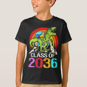 Klasse van 2036 groeien met mijn dinosaurus terug t-shirt
