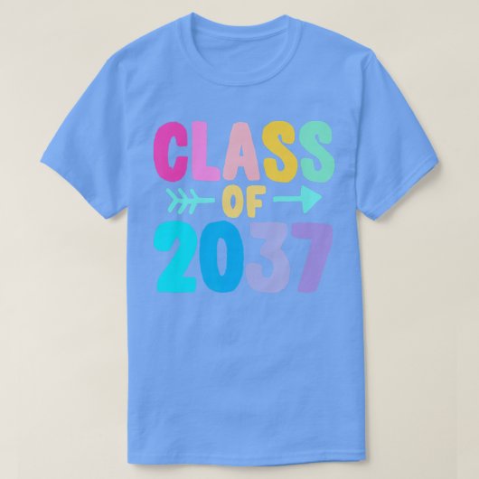 Klasse van 2037 Afstuderen groeit met mij T-shirt (Design voorkant)