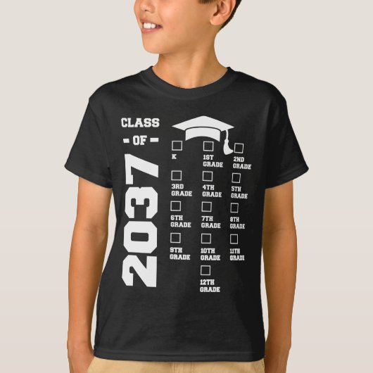 Klasse van 2037 groeien met mij op de eerste dag v t-shirt (Voorkant)