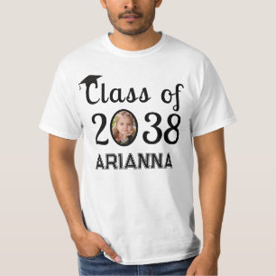 Klasse van 2038 K-12 Aangepaste naam en foto-aande T-shirt