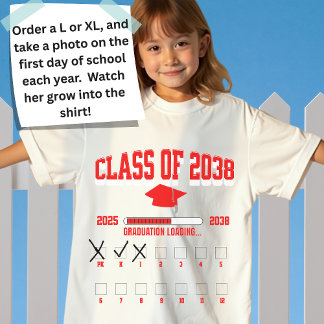 Klasse van 2038 PK-12 Eerste schooldag T-shirt