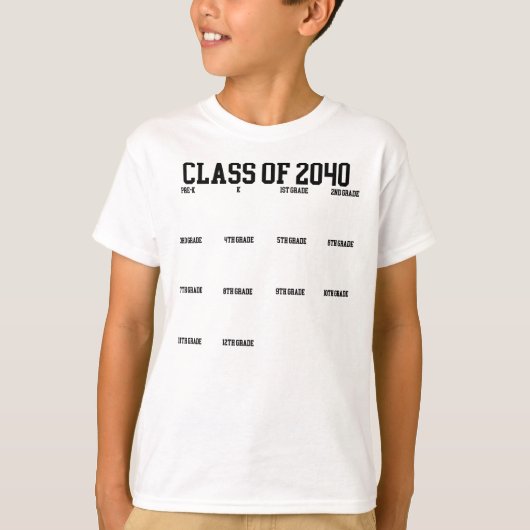 Klasse van 2040 Groei met handafdruk Afstuderen T-shirt (Voorkant)